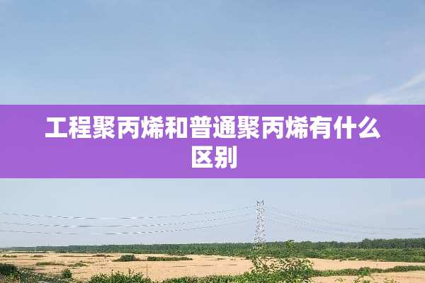 工程聚丙烯和普通聚丙烯有什么区别