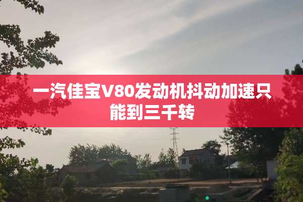 一汽佳宝V80发动机抖动加速只能到三千转