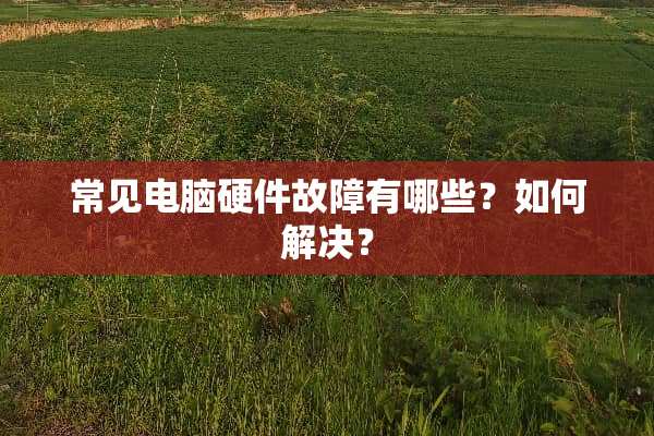 常见电脑硬件故障有哪些？如何解决？
