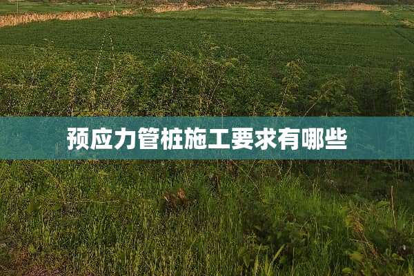 预应力管桩施工要求有哪些