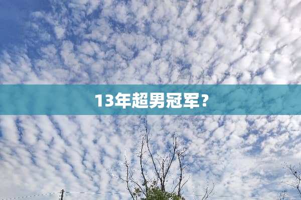 13年超男冠军？