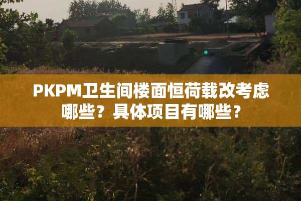 PKPM卫生间楼面恒荷载改考虑哪些？具体项目有哪些？