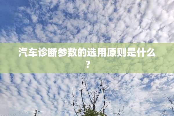 汽车诊断参数的选用原则是什么？