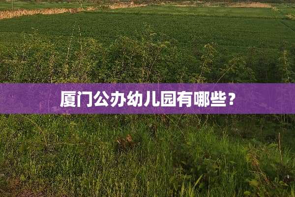 厦门公办幼儿园有哪些？