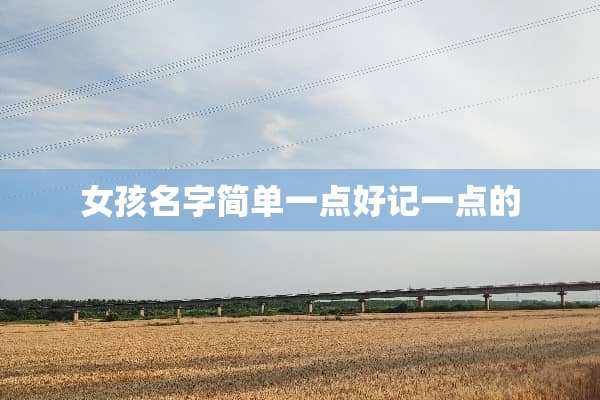 女孩名字简单一点好记一点的