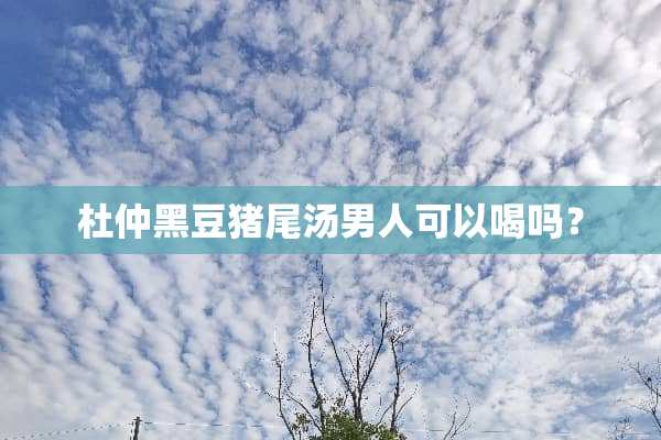 杜仲黑豆猪尾汤男人可以喝吗？