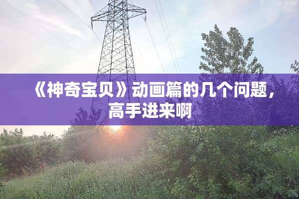 《神奇宝贝》动画篇的几个问题，高手进来啊