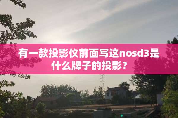 有一款投影仪前面写这nosd3是什么牌子的投影？