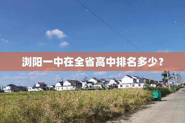 浏阳一中在全省高中排名多少？