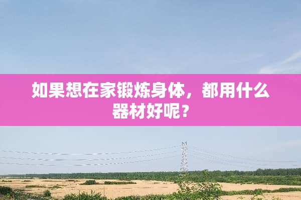 如果想在家锻炼身体，都用什么器材好呢？