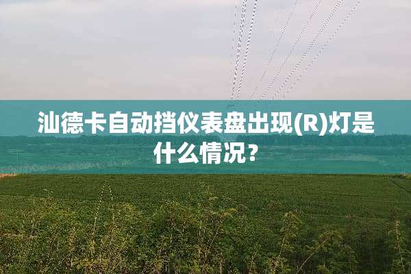 汕德卡自动挡仪表盘出现(R)灯是什么情况？