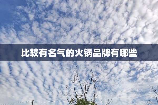 比较有名气的火锅品牌有哪些