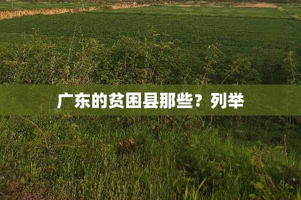 广东的贫困县那些？列举