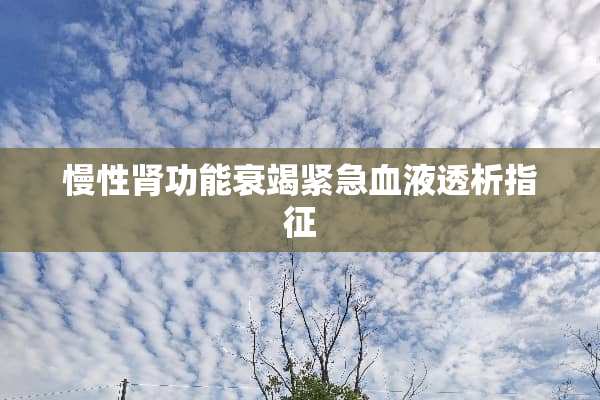 慢性肾功能衰竭紧急血液透析指征