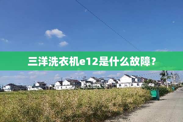 三洋洗衣机e12是什么故障？