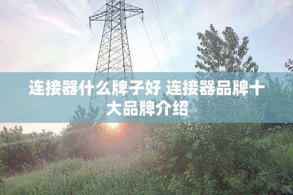 连接器什么牌子好 连接器品牌十大品牌介绍