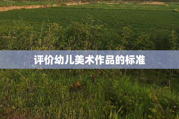 评价幼儿美术作品的标准