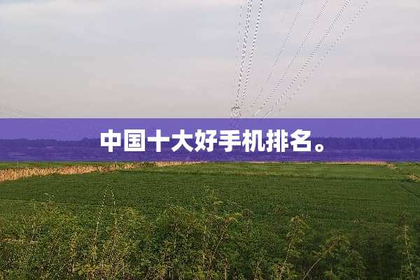 中国十大好手机排名。