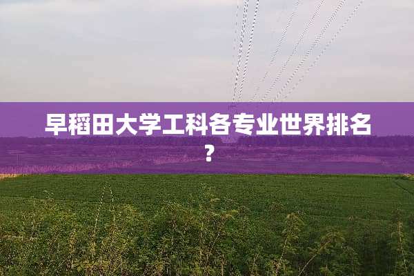 早稻田大学工科各专业世界排名？
