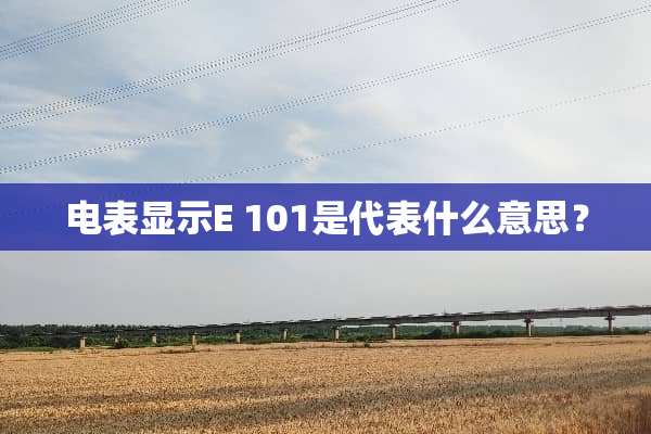 电表显示E 101是代表什么意思？