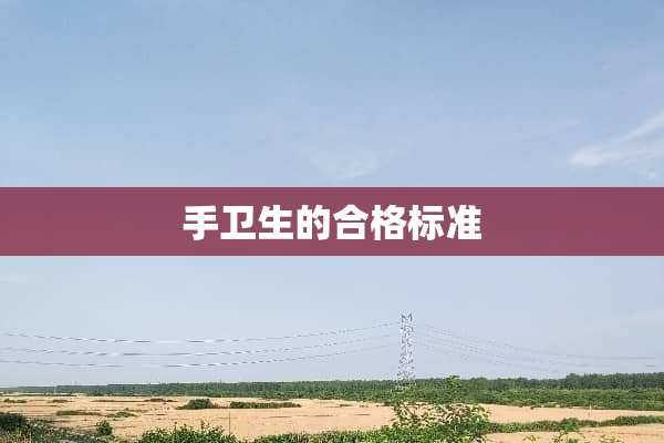 手卫生的合格标准