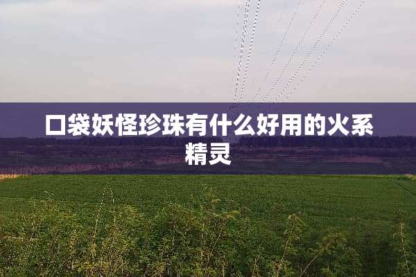 口袋妖怪珍珠有什么好用的火系精灵