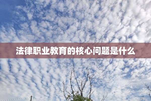法律职业教育的核心问题是什么