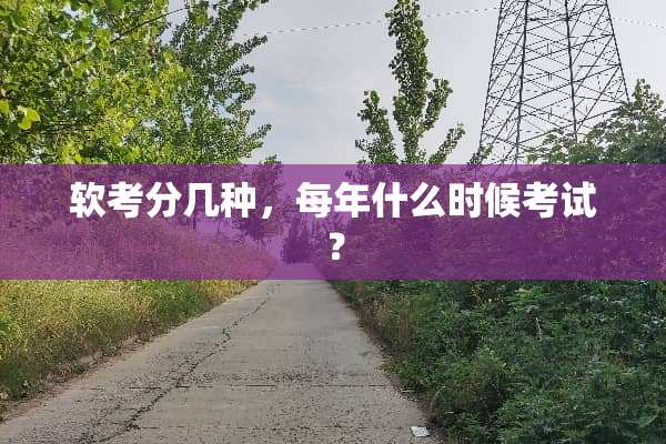软考分几种，每年什么时候考试？