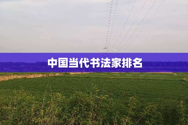 中国当代书法家排名