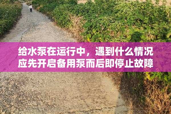 给水泵在运行中，遇到什么情况应先开启备用泵而后即停止故障泵？