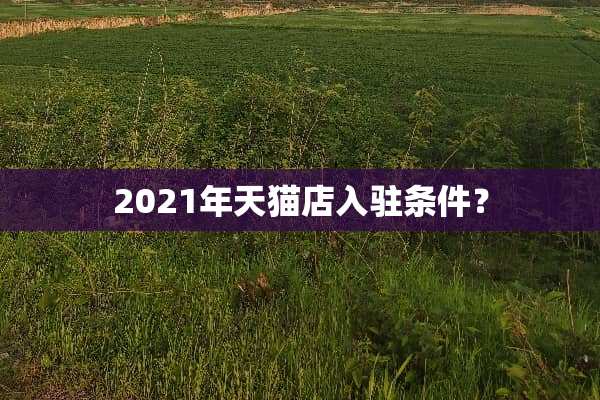 2021年天猫店入驻条件？