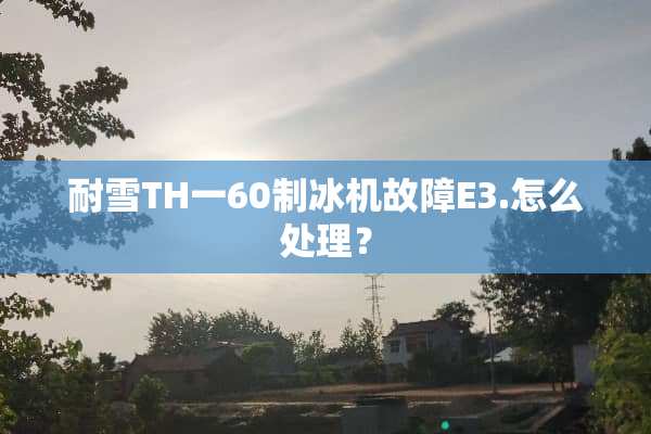 耐雪TH一60制冰机故障E3.怎么处理？
