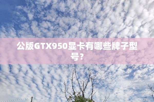公版GTX950显卡有哪些牌子型号？