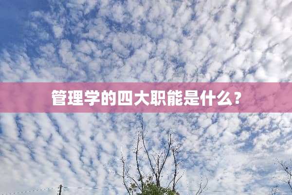 管理学的四大职能是什么？