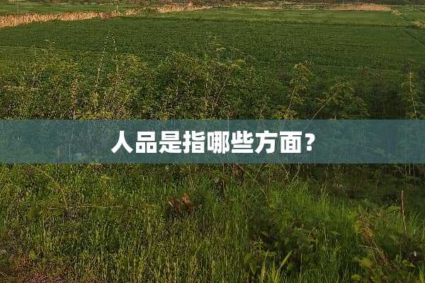 人品是指哪些方面？