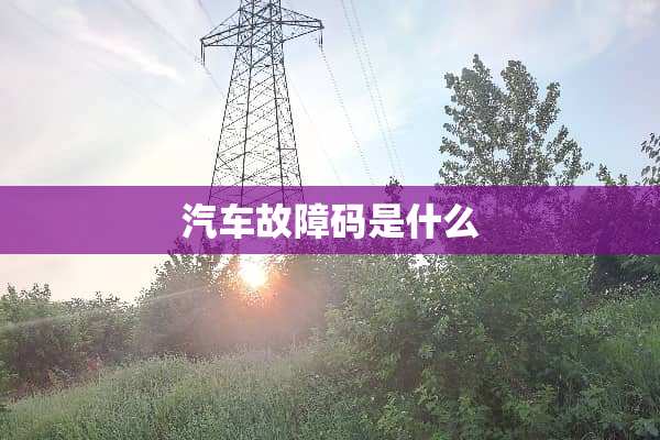 汽车故障码是什么