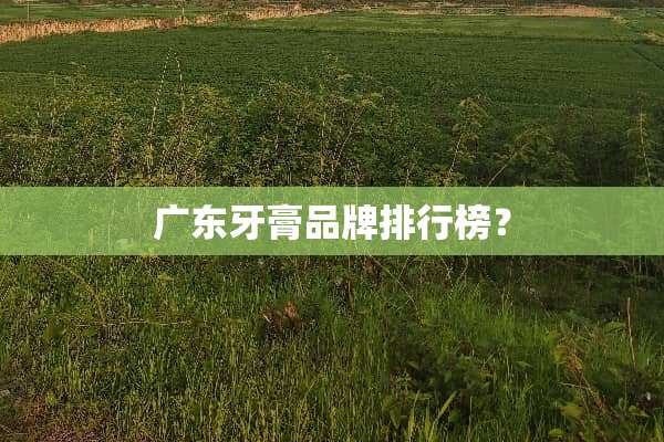 广东牙膏品牌排行榜？
