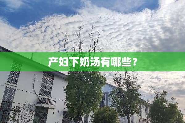 产妇下奶汤有哪些？