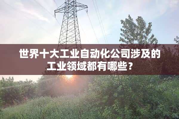 世界十大工业自动化公司涉及的工业领域都有哪些？