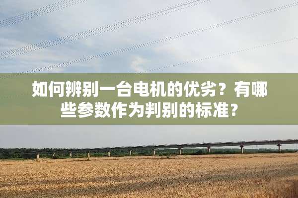 如何辨别一台电机的优劣？有哪些参数作为判别的标准？