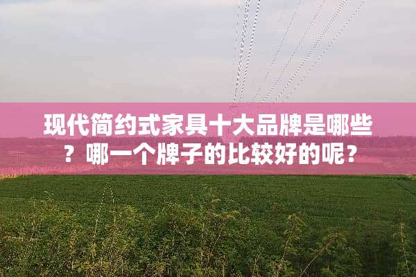 现代简约式家具十大品牌是哪些？哪一个牌子的比较好的呢？