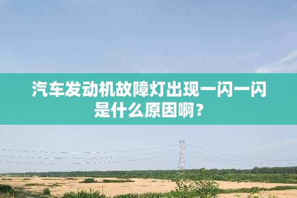 汽车发动机故障灯出现一闪一闪是什么原因啊？