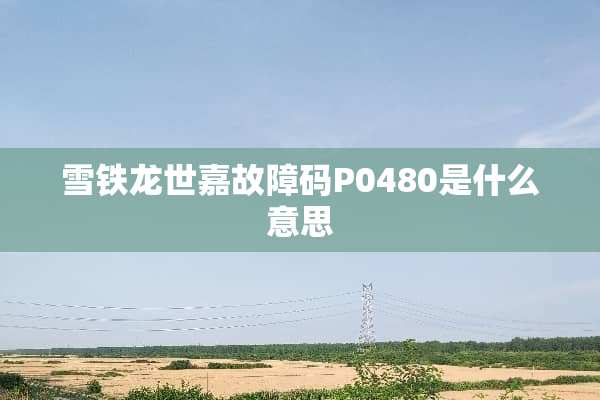 雪铁龙世嘉故障码P0480是什么意思