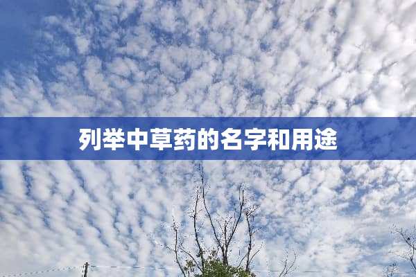 列举中草药的名字和用途