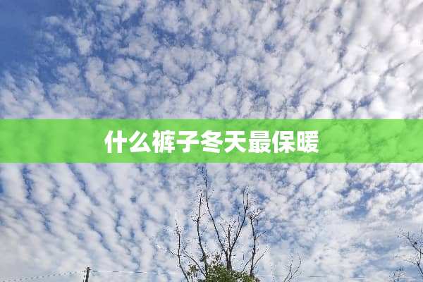 什么裤子冬天最保暖