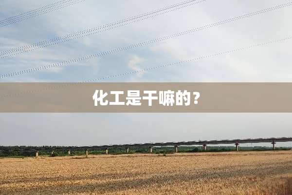 化工是干嘛的？