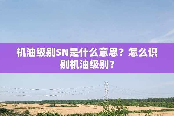 机油级别SN是什么意思？怎么识别机油级别？
