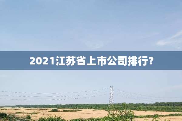 2021江苏省上市公司排行？