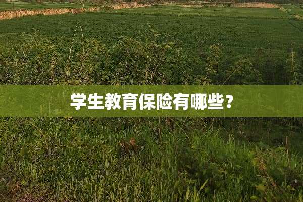 学生教育保险有哪些？