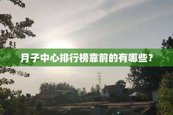 月子中心排行榜靠前的有哪些？